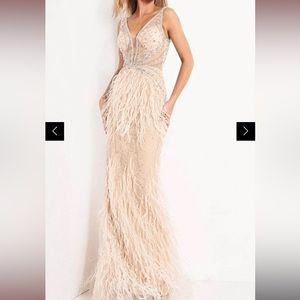 Jovani feather gown